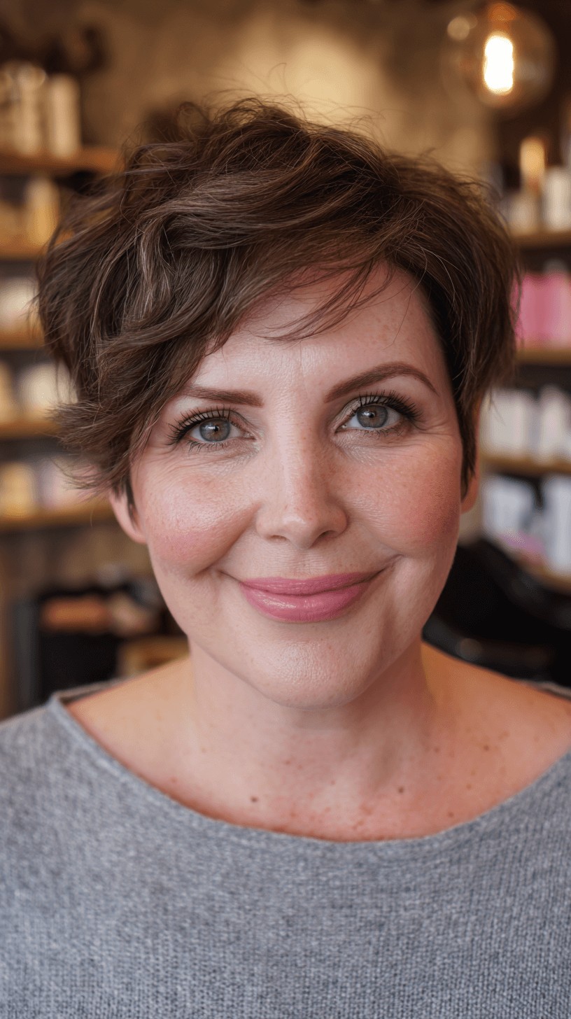 Textured Short Pixie Cut with Soft Waves