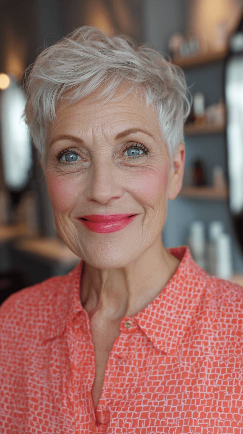 Textured Silver Pixie with Subtle Volume