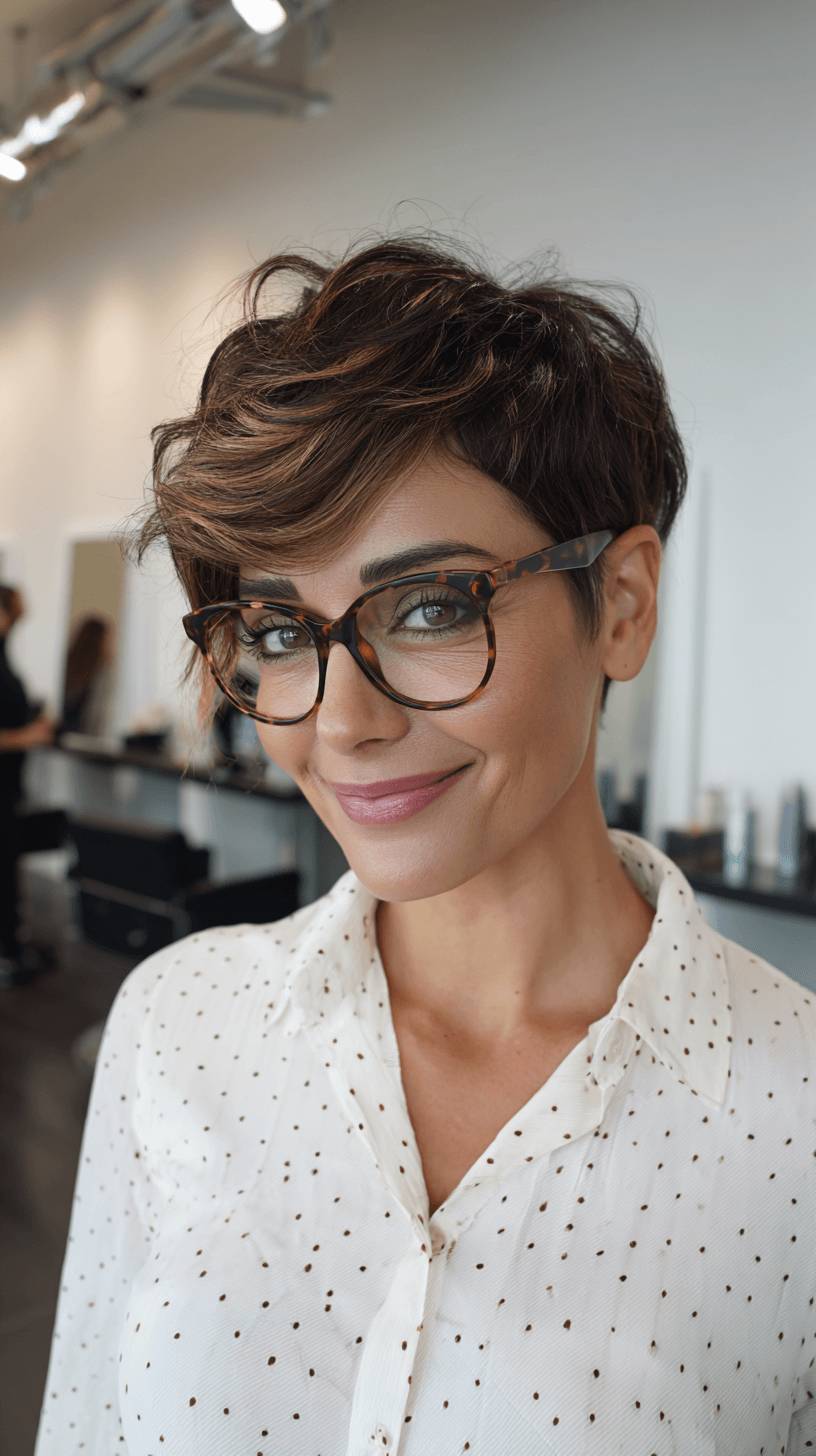Trendy Textured Pixie Cut with Subtle Highlights