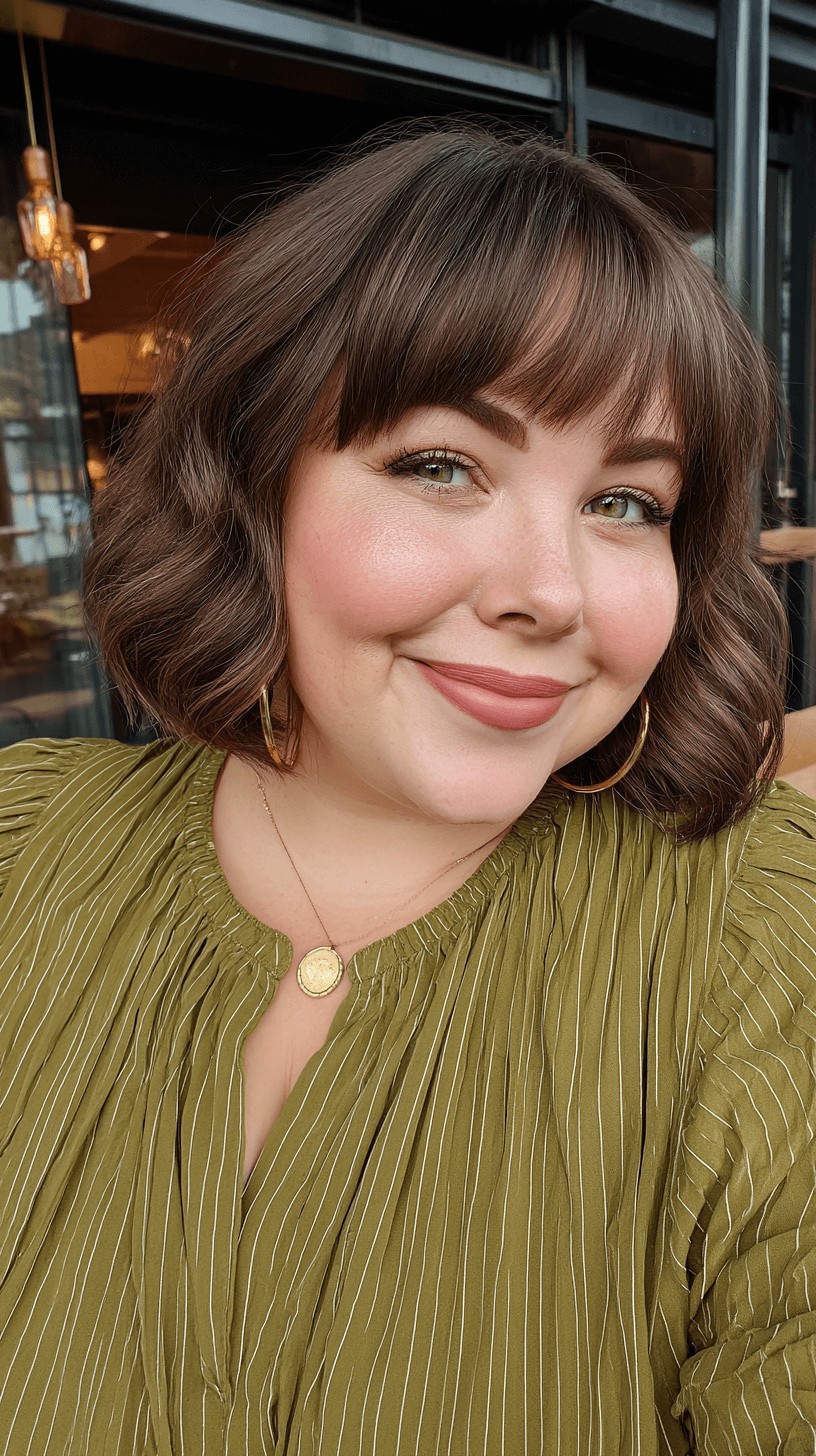 Chic Textured Bob with Soft Fringe