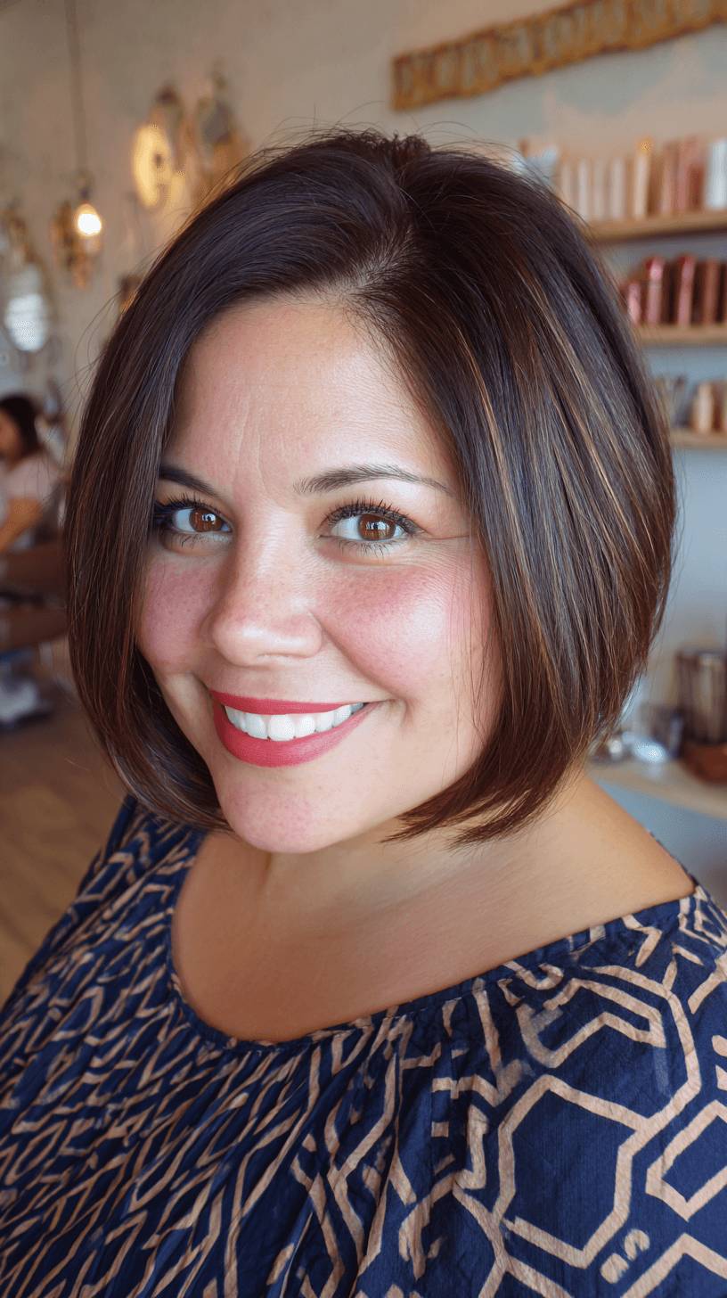Chic Textured Bob with Subtle Highlights