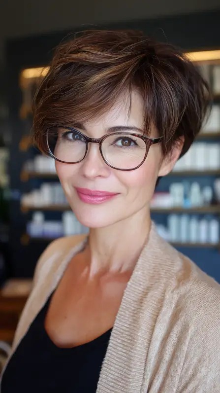 Chic Textured Bob with Subtle Highlights