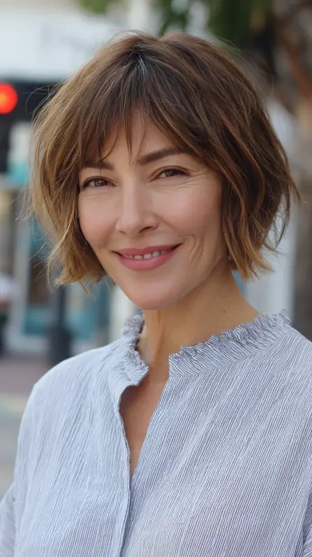Chic Textured Bob with Face-Framing Layers