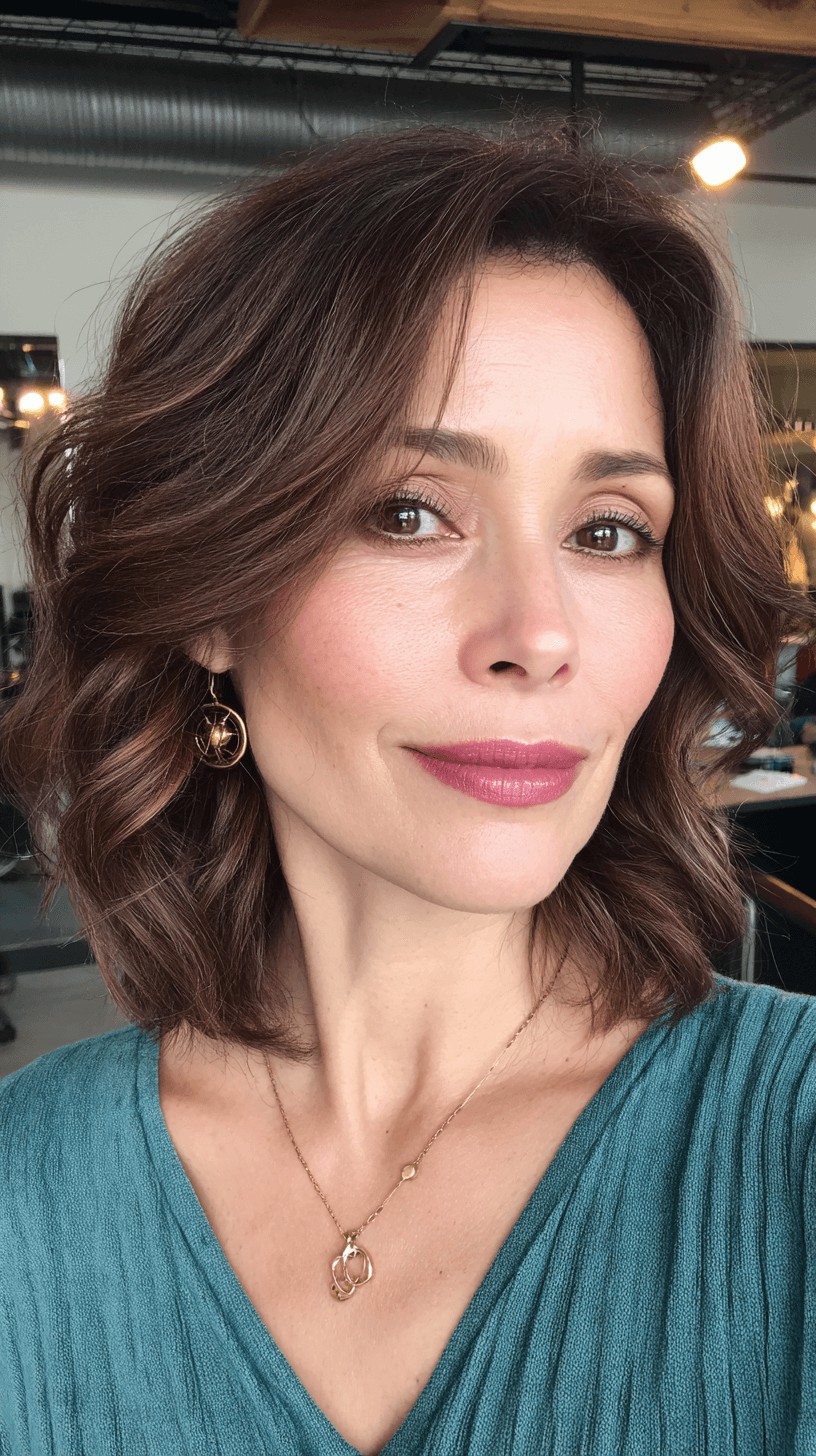 Beautifully Soft Layered Waves with Rich Chocolate Tones