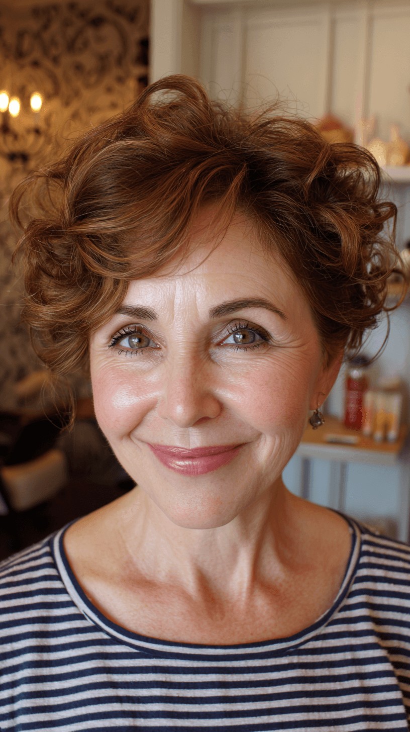 Charming Curly Pixie with Soft Volume