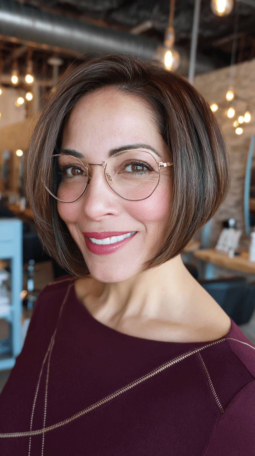 Chic Angled Bob with Soft Dimension