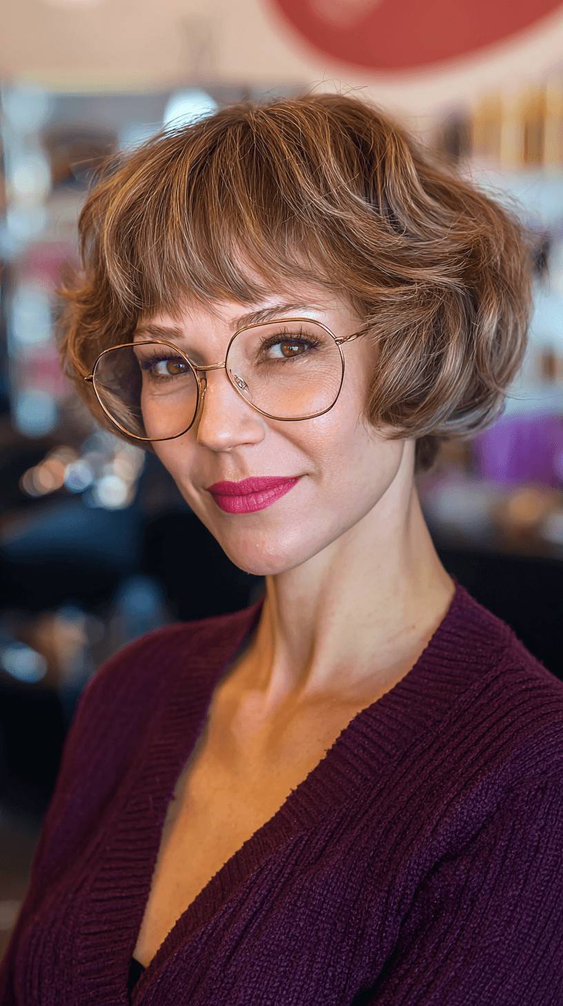 Chic Curly Bob with Airy Layers