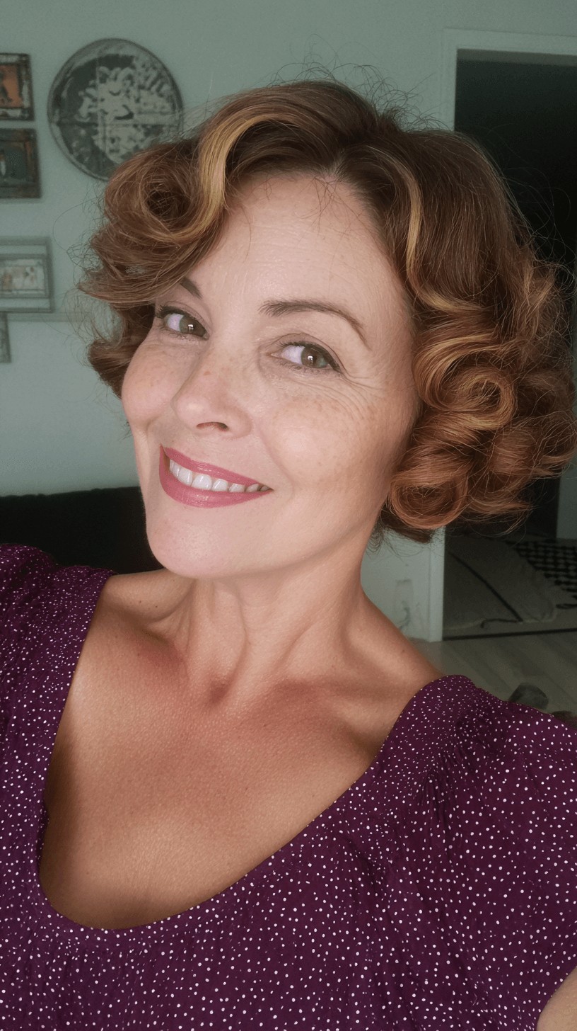 Chic Curly Bob with Soft Highlights