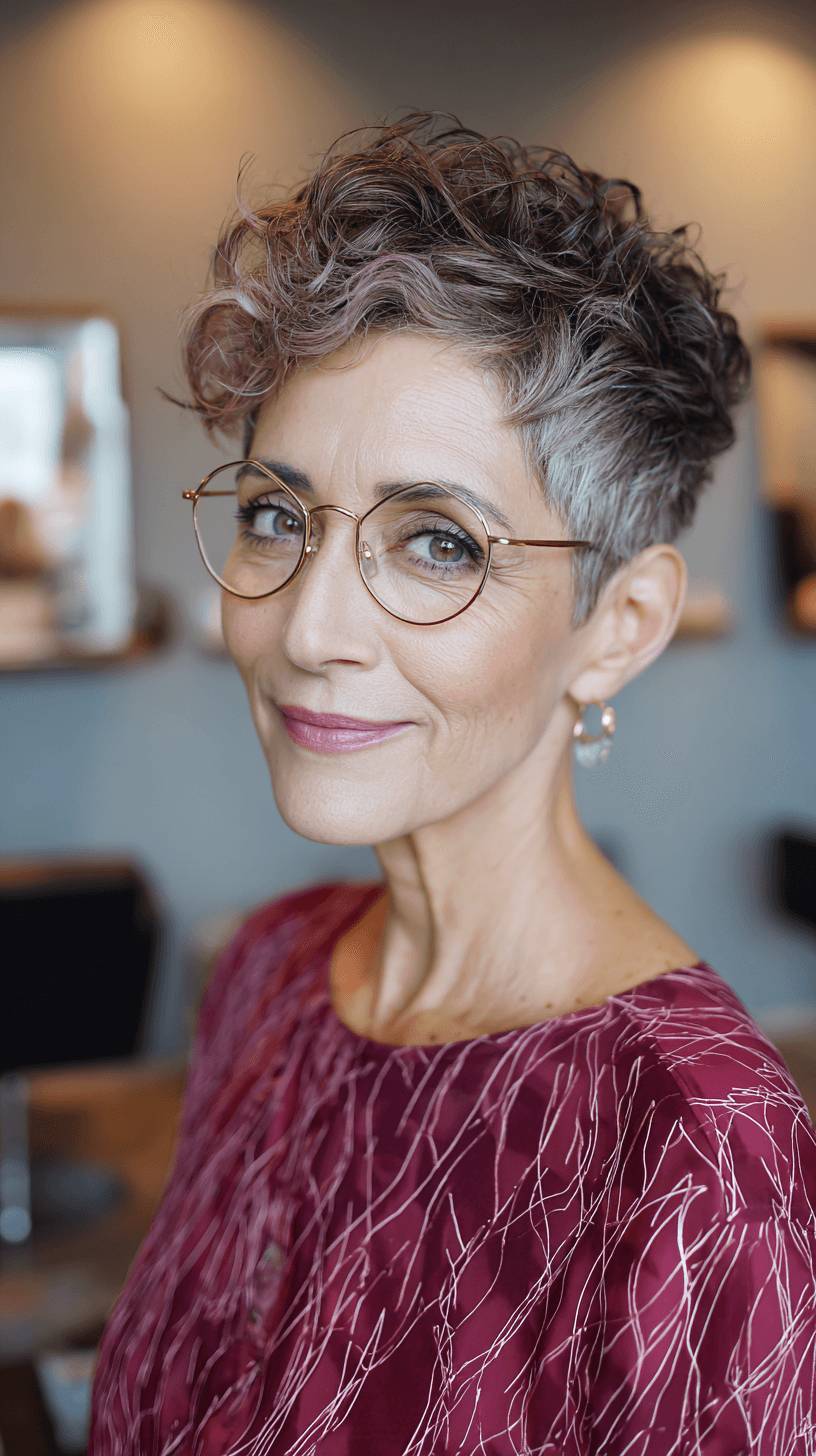 Chic Curly Pixie Cut with Textured Layers