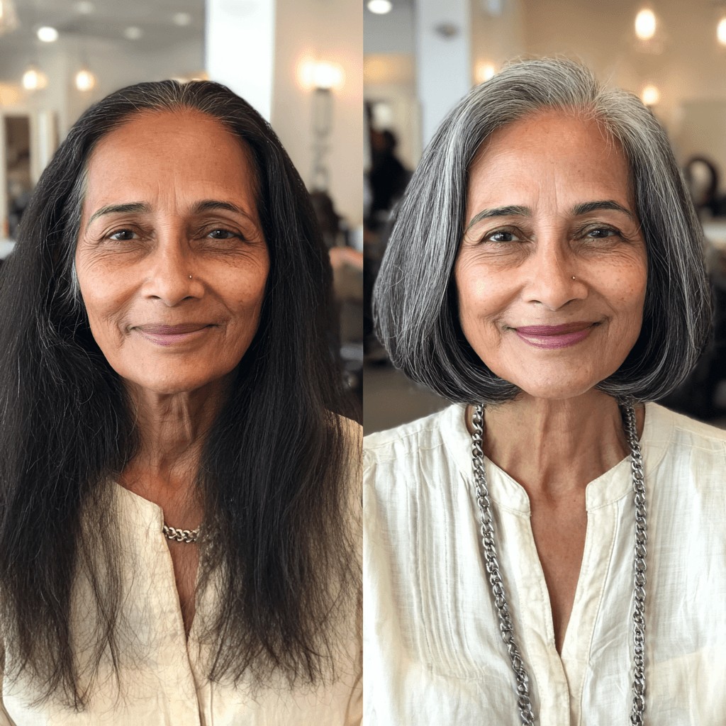 Chic Grey Blunt Bob with Soft Subtle Layers