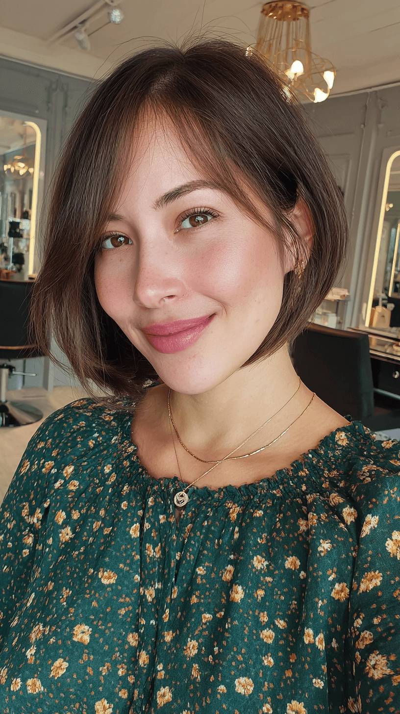 Chic Layered Bob with Soft Face-Framing Pieces
