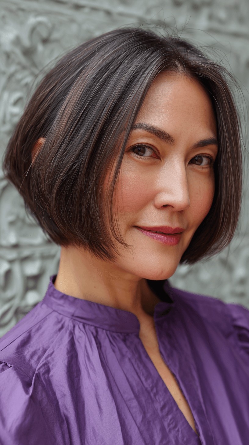 Chic Layered Bob with Subtle Highlights