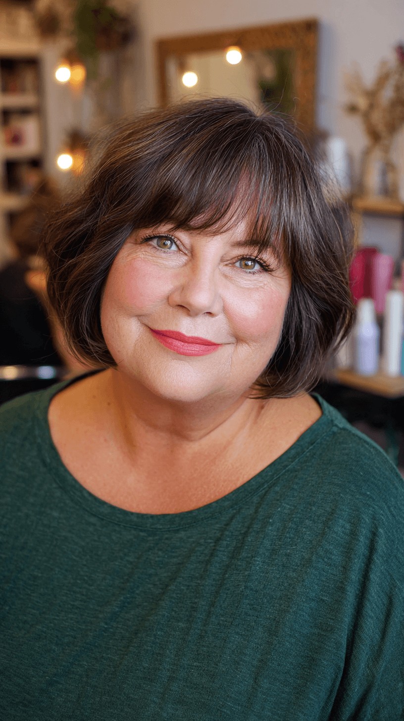 Chic Layered Pageboy Bob with Bangs