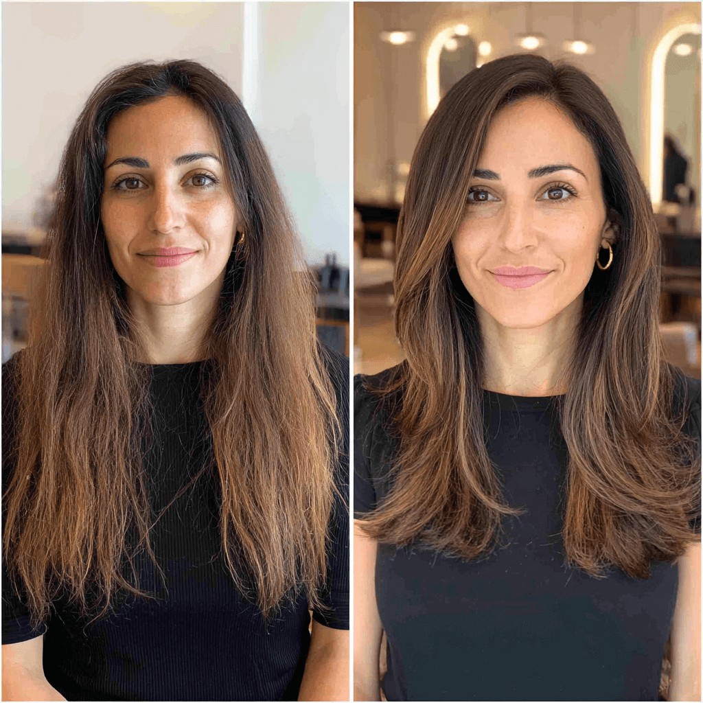 Chic Long Layered Cut with Soft Face-Framing Layers