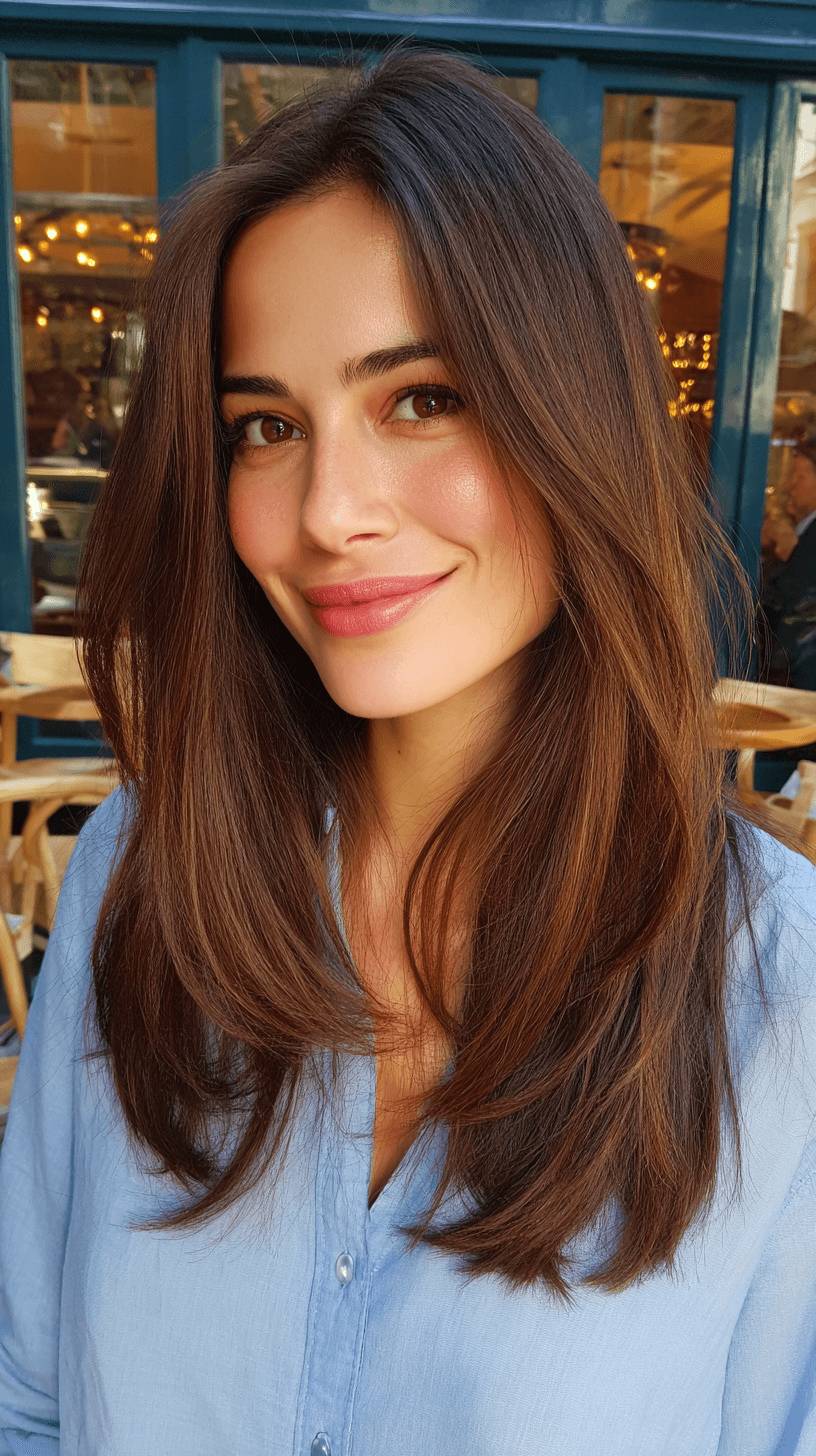 Chic Long Layered Cut with Subtle Highlights