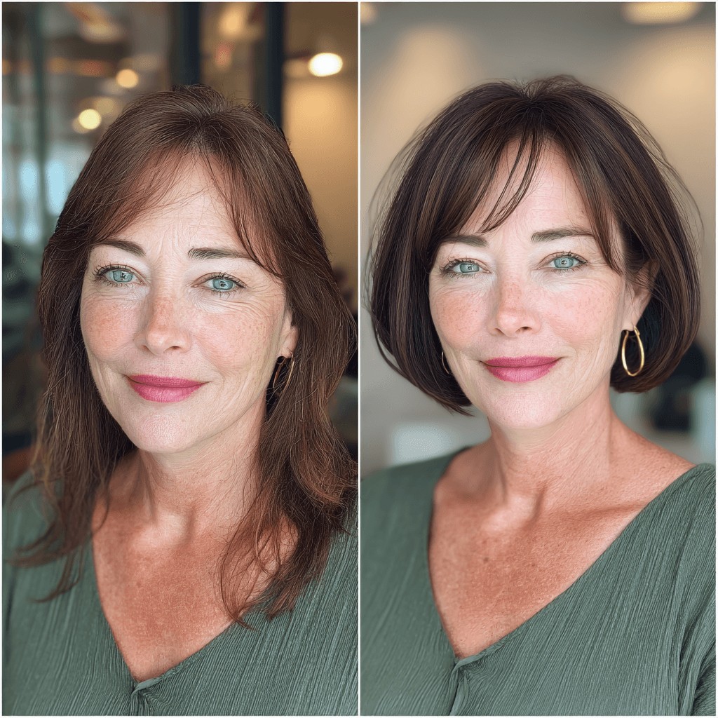 Chic Rounded Bob with Soft Bangs