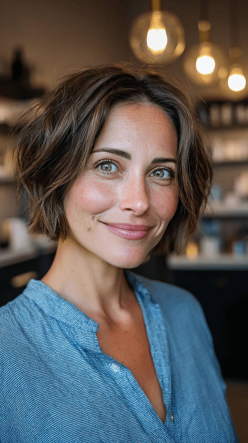 Chic Textured Bob with Effortless Waves