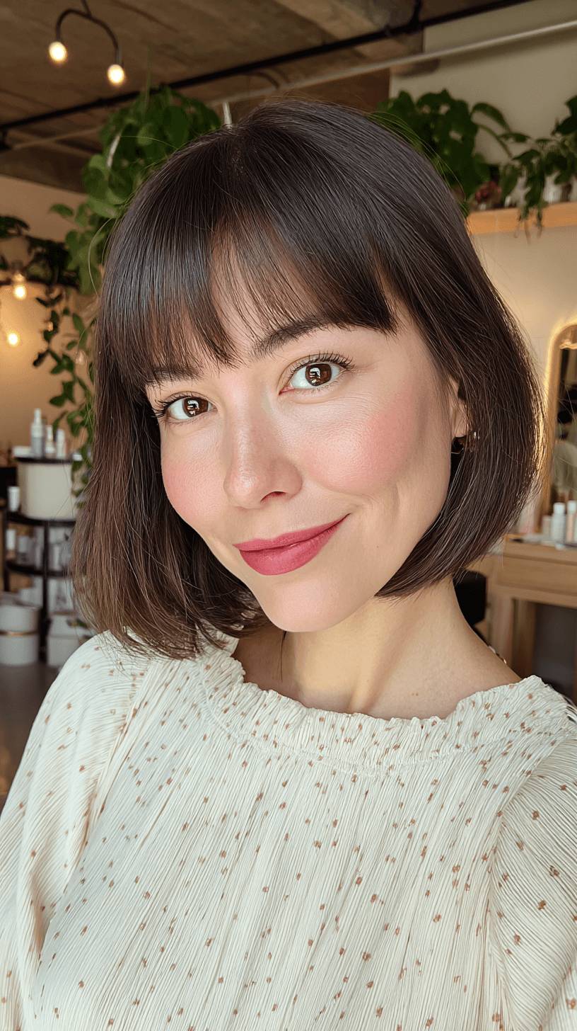 Chic Textured Bob with Soft Bangs