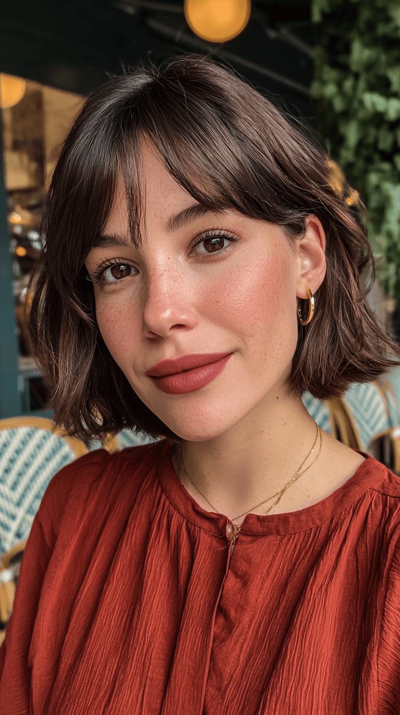 Chic Textured Bob with Soft Fringe