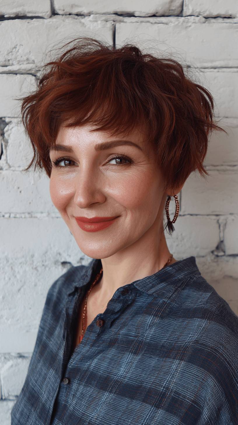 Chic Textured Crop with Playful Volume