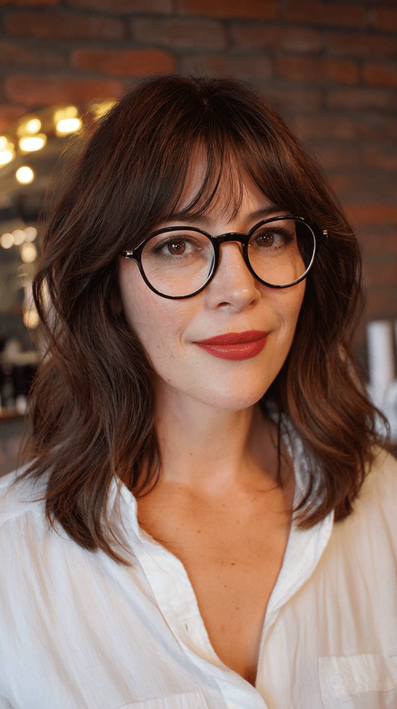 Chic Textured Lob with Soft Face-Framing Layers