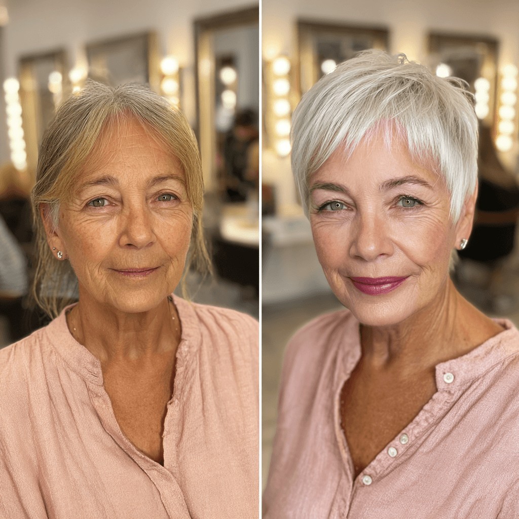 Chic Textured Platinum Pixie Cut with Soft Volume