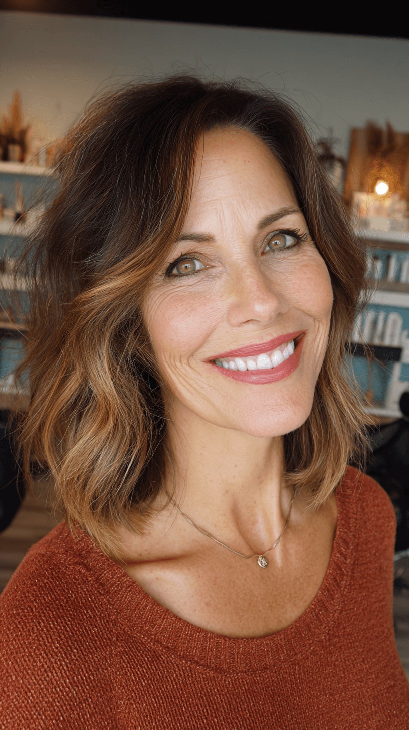 Chic Textured Shoulder-Length Cut with Soft Waves