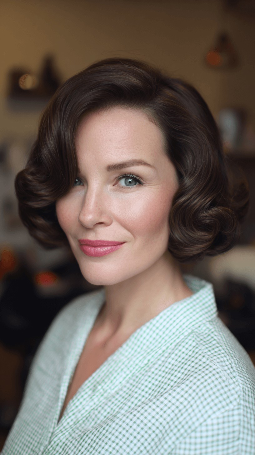 Classic Retro-Inspired Curled Bob