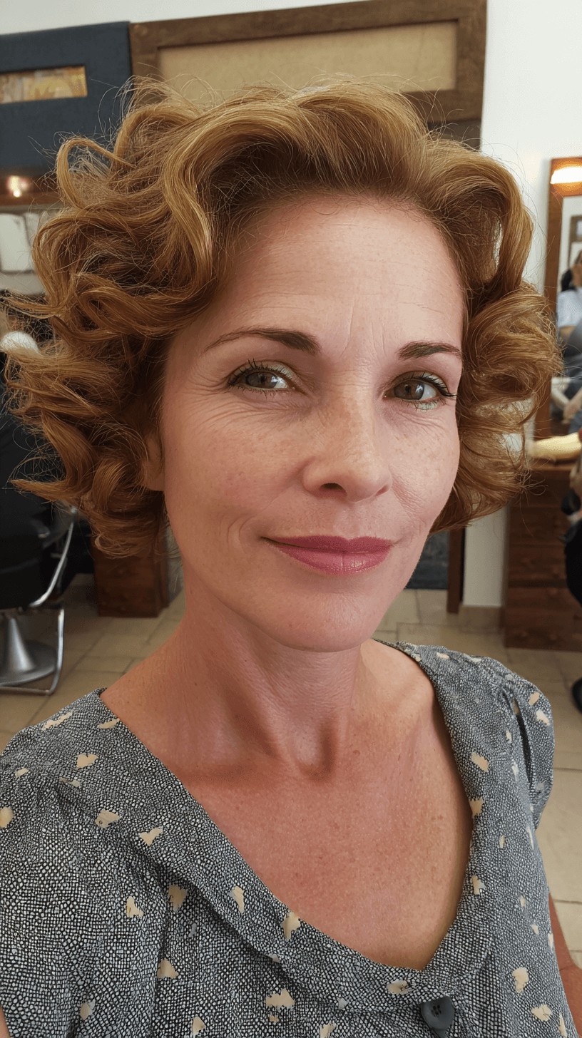 Classic Retro-Inspired Short Curly Bob