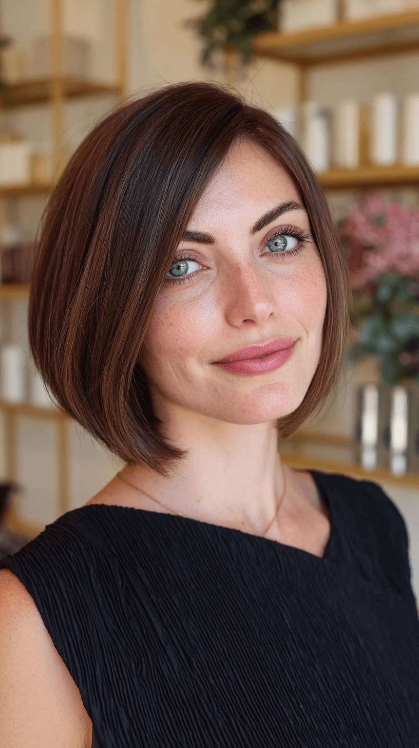 Classic Sleek Chin-Length Bob with Subtle Layers