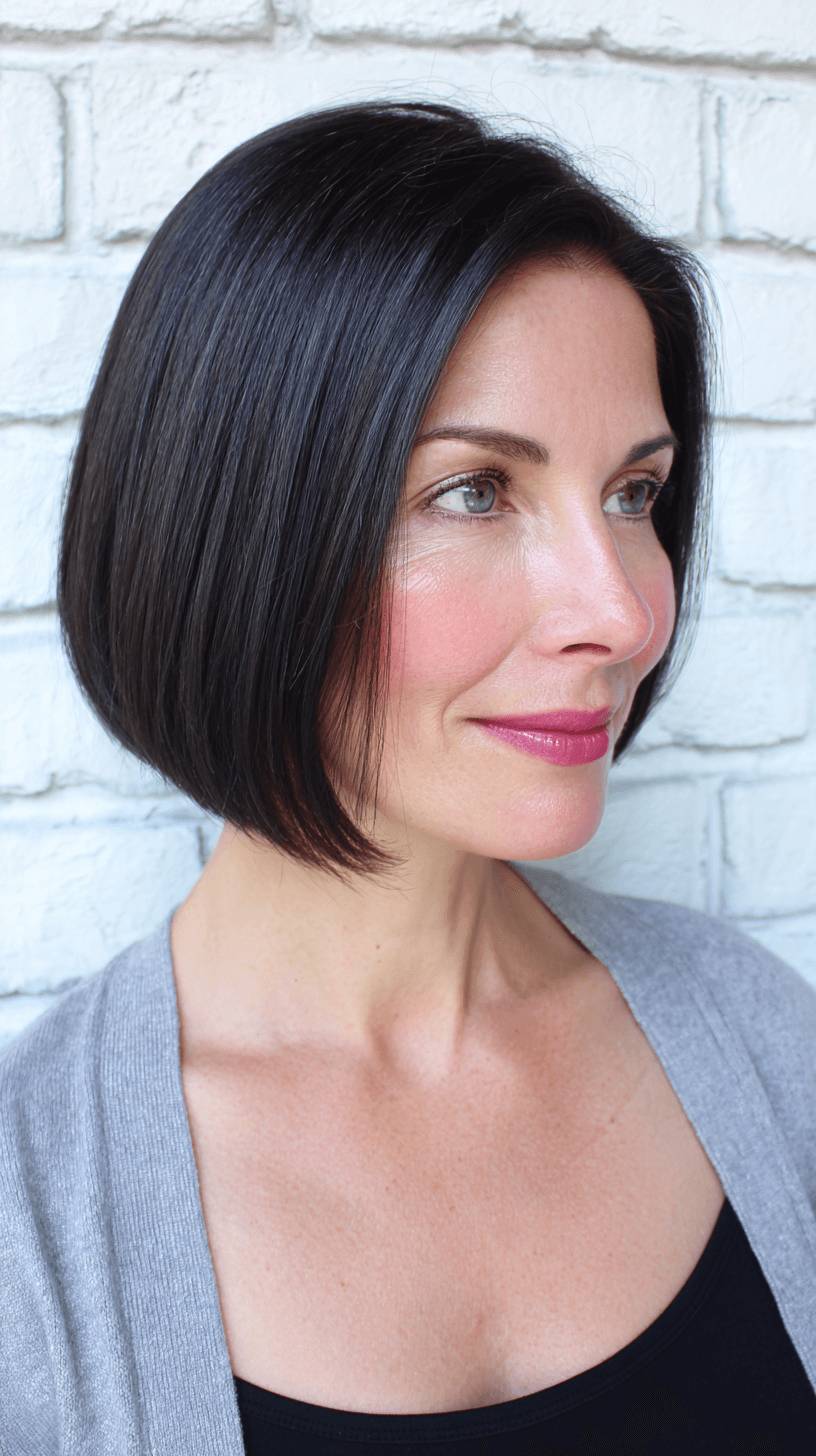 Classic Smooth A-Line Bob with Subtle Texture