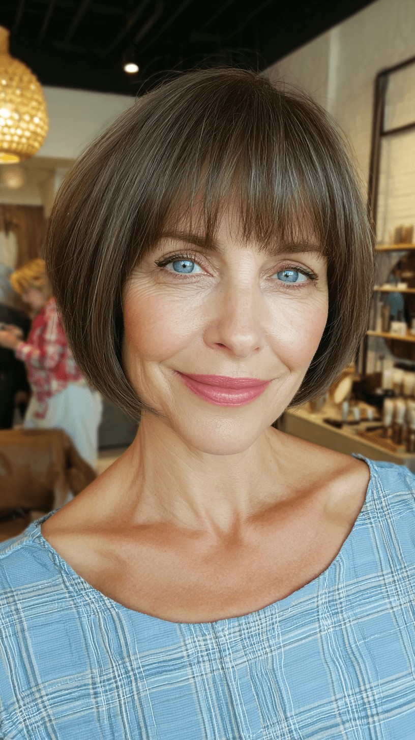 Contemporary Softly Textured Pageboy Bob with Subtle Bangs