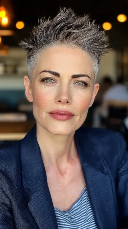 edgy textured pixie cut for vibrant style