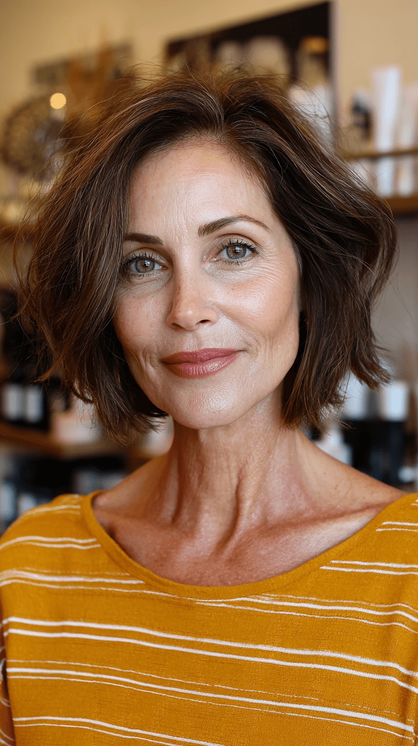 Effortless Textured Bob with Subtle Volume