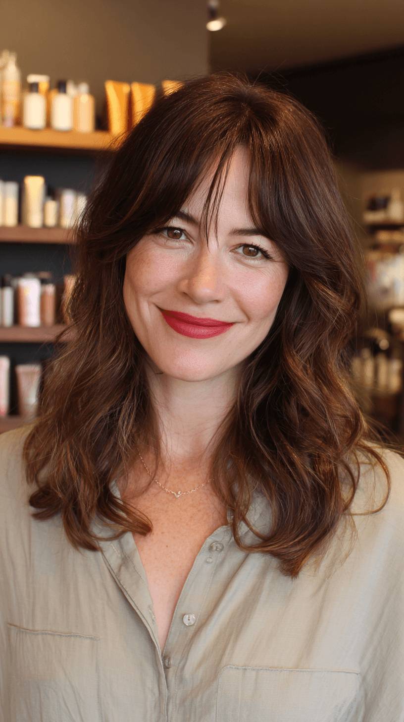 Effortlessly Textured Shoulder-Length Cut with Soft Waves