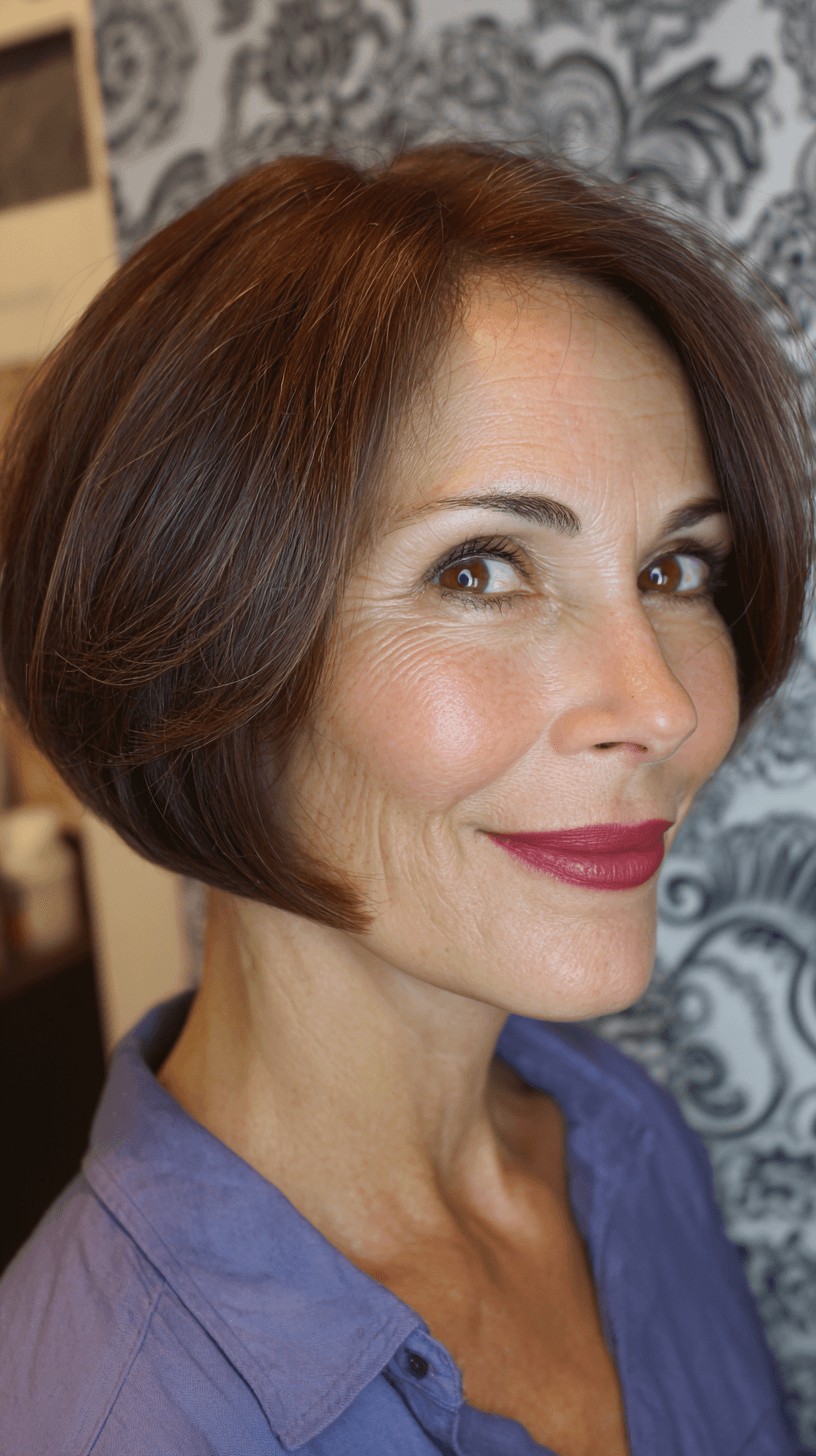 Elegant A-Line Bob with Subtle Volume