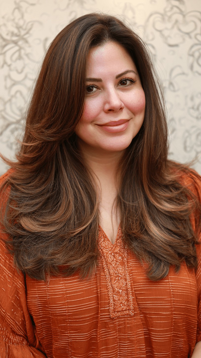 Elegant Long Layers with Subtle Highlights