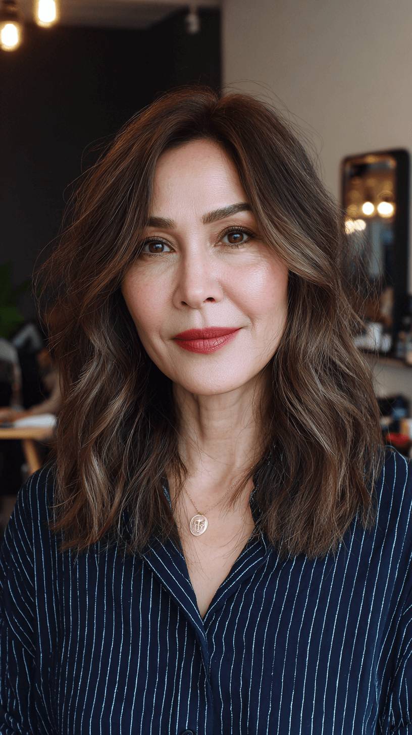 Layered Textured Waves with Subtle Highlights