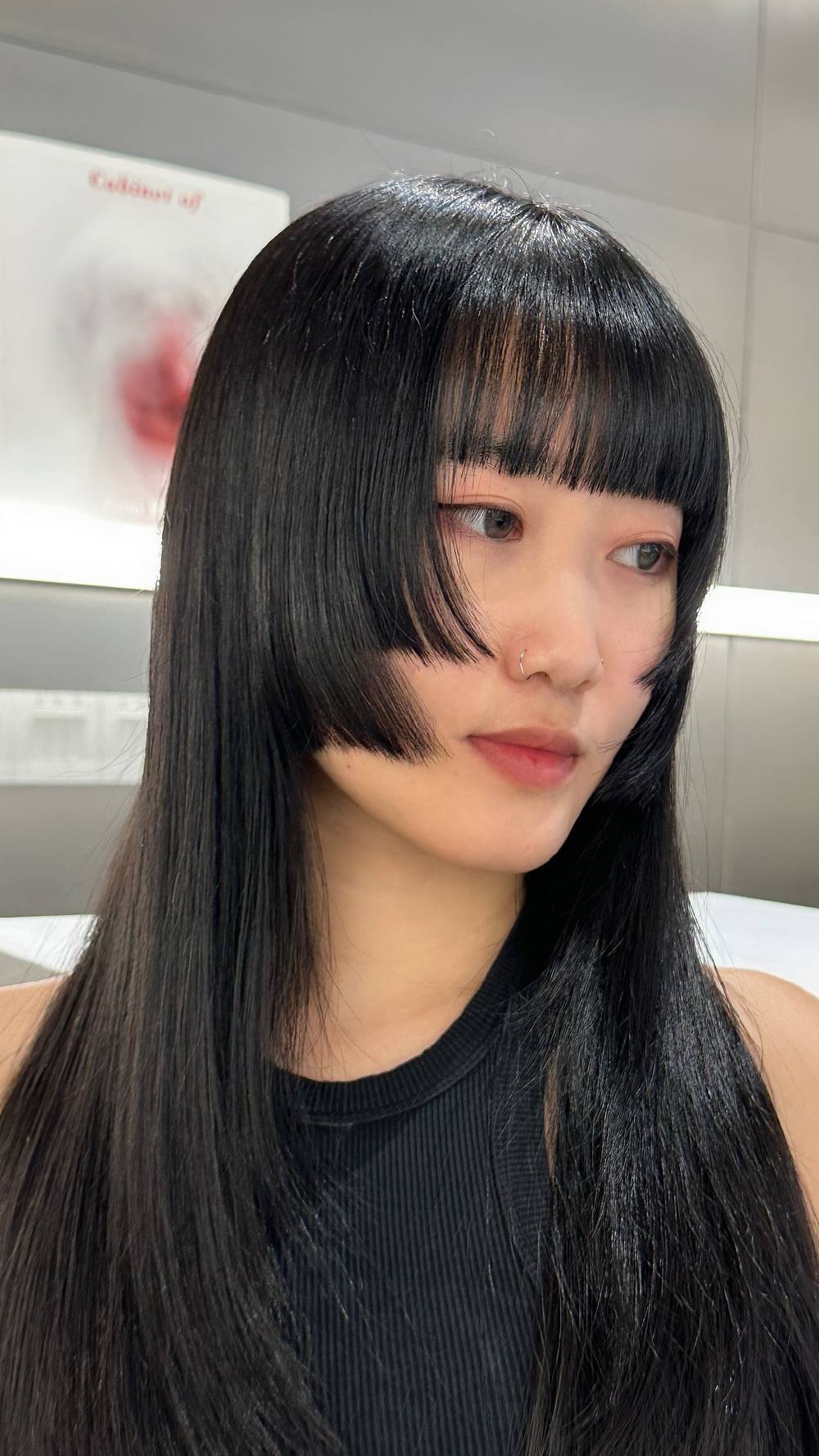 Modern Hime Cut with Distinctive Face-Framing Layers