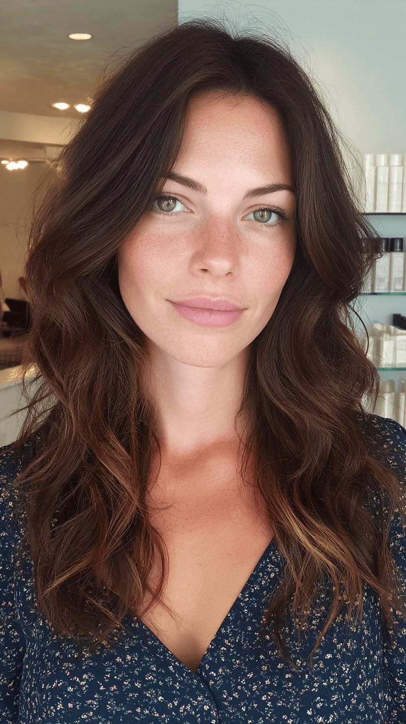 Modern Long Layers with Soft Waves and Natural Highlights
