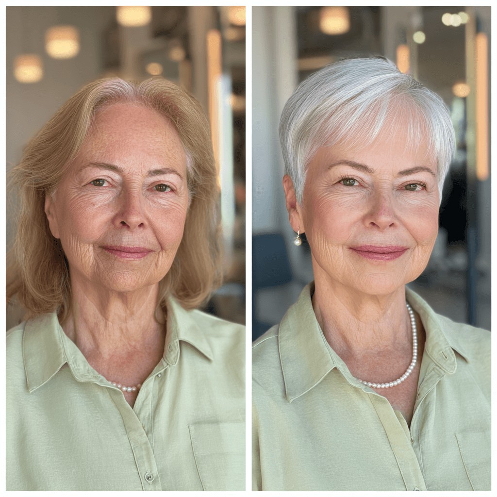 Modern Silver Pixie with Soft Textured Layers