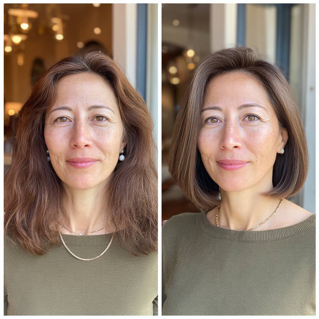 Modern Smooth Chin-Length Lob with Subtle Texture
