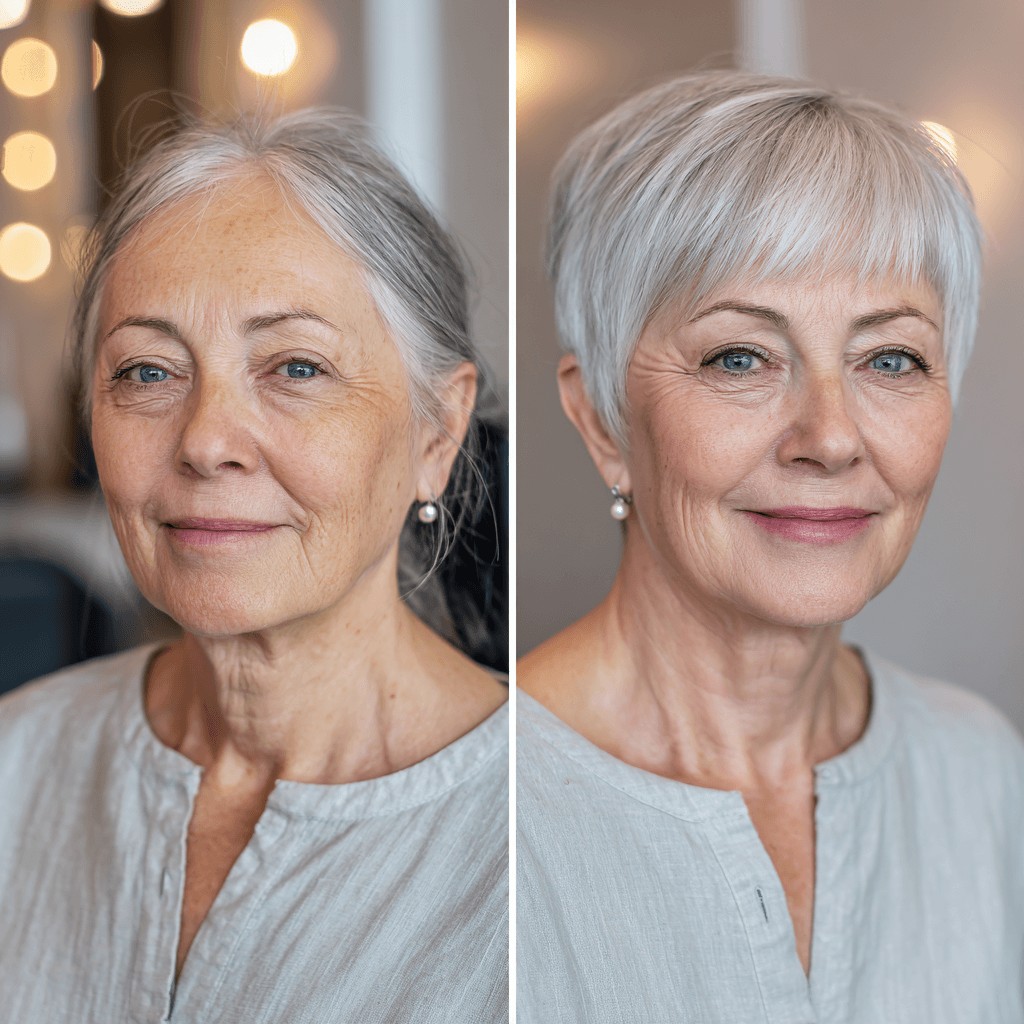 Modern Textured Silver Pixie with Soft Edges