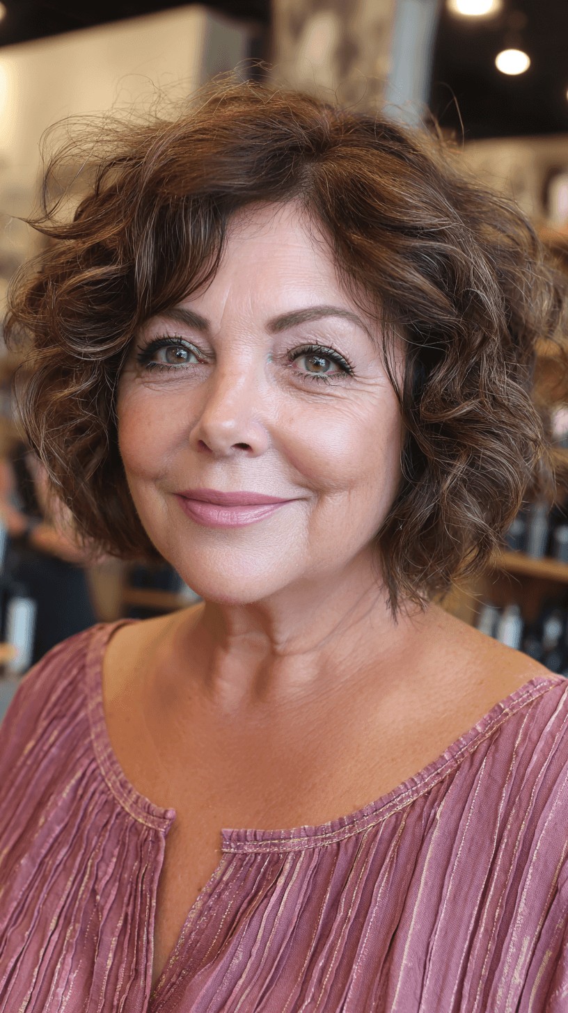 Playful Curly Bob with Natural Volume