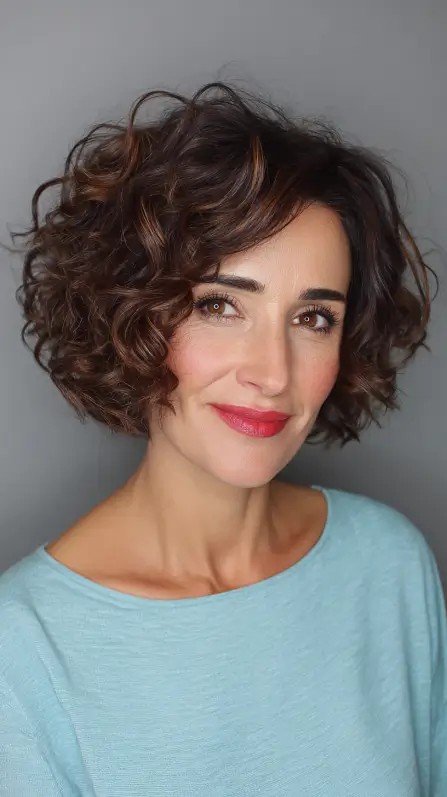 Playful Curly Bob with Soft Layers