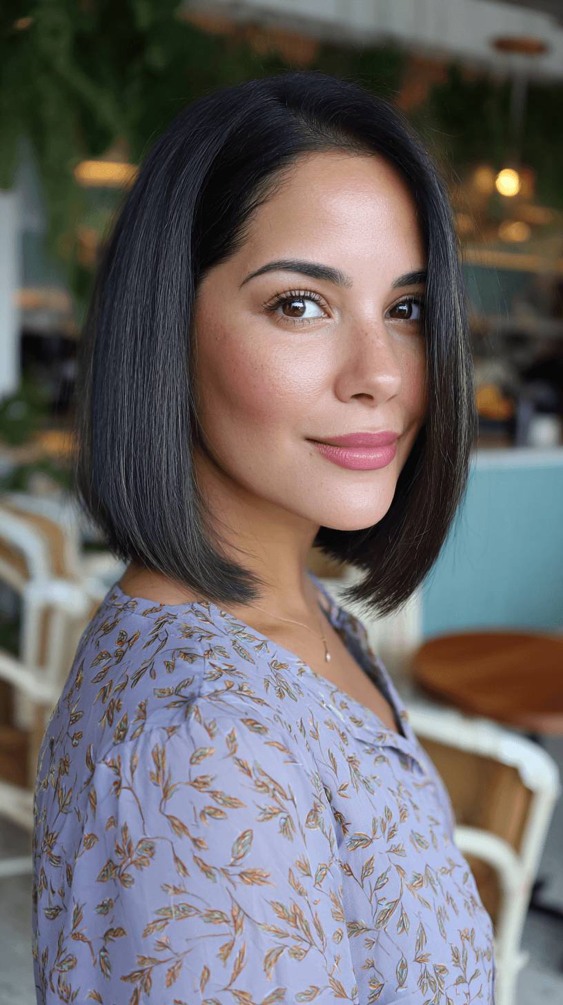 Polished Straight Bob with Subtle Depth