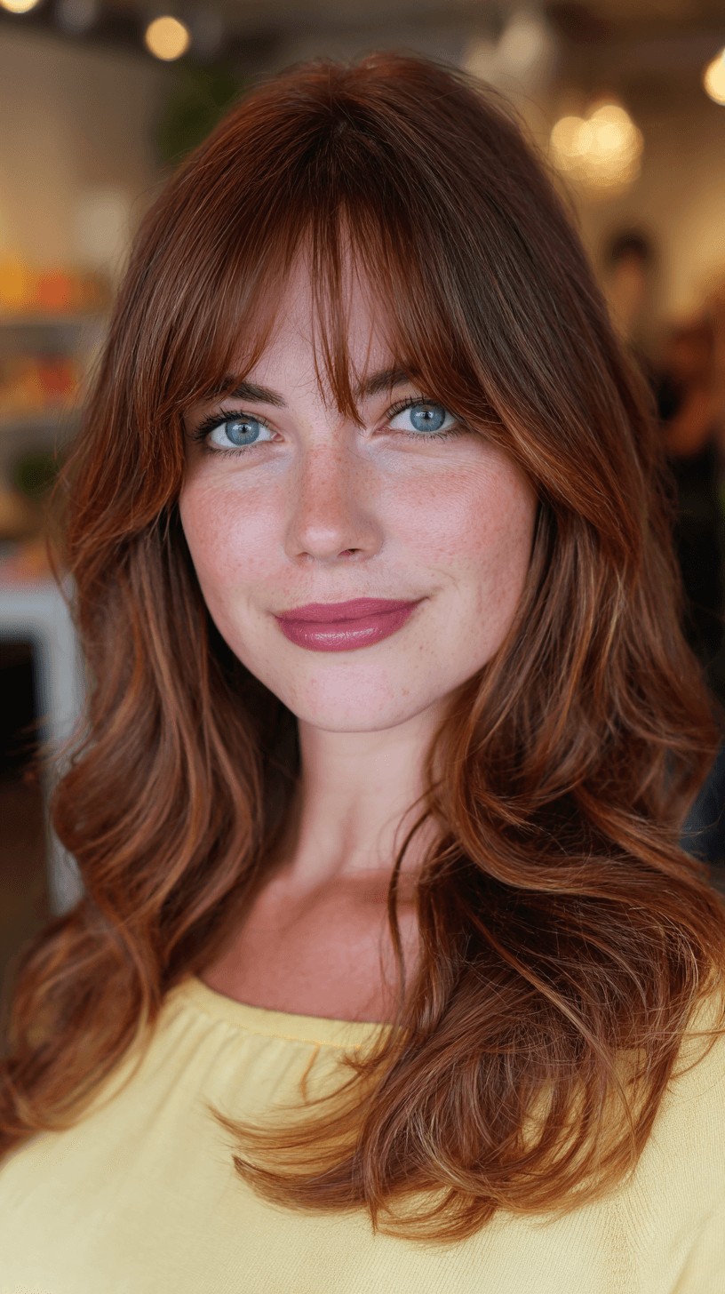 Radiant Layered Curtain Bangs with Soft Volume