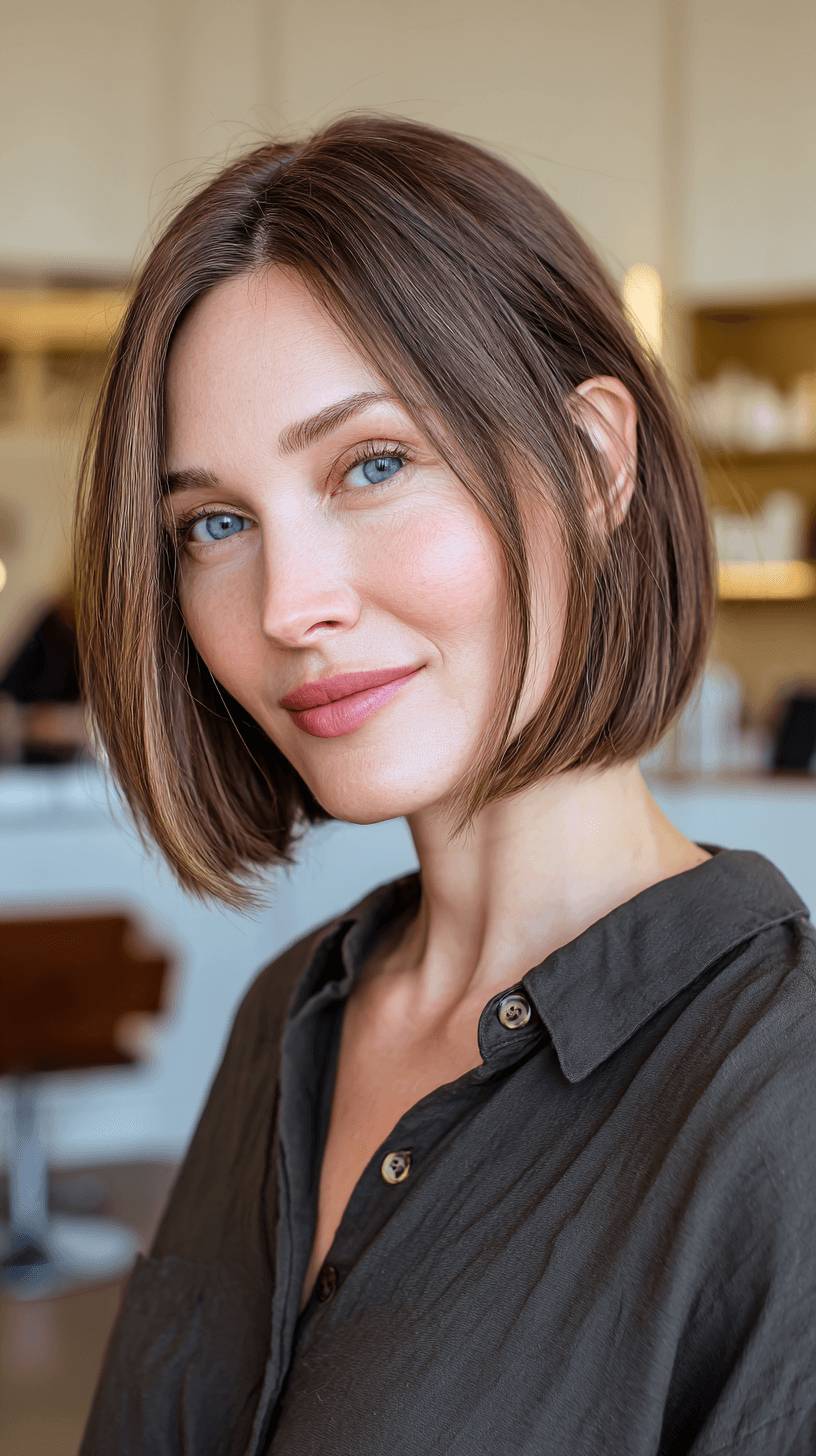 Sleek Blunt Bob with Subtle Texture