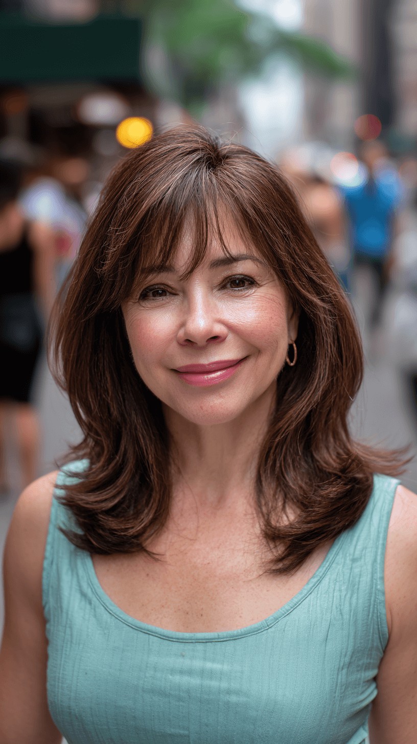 Soft Layered Cut with Face-Framing Bangs