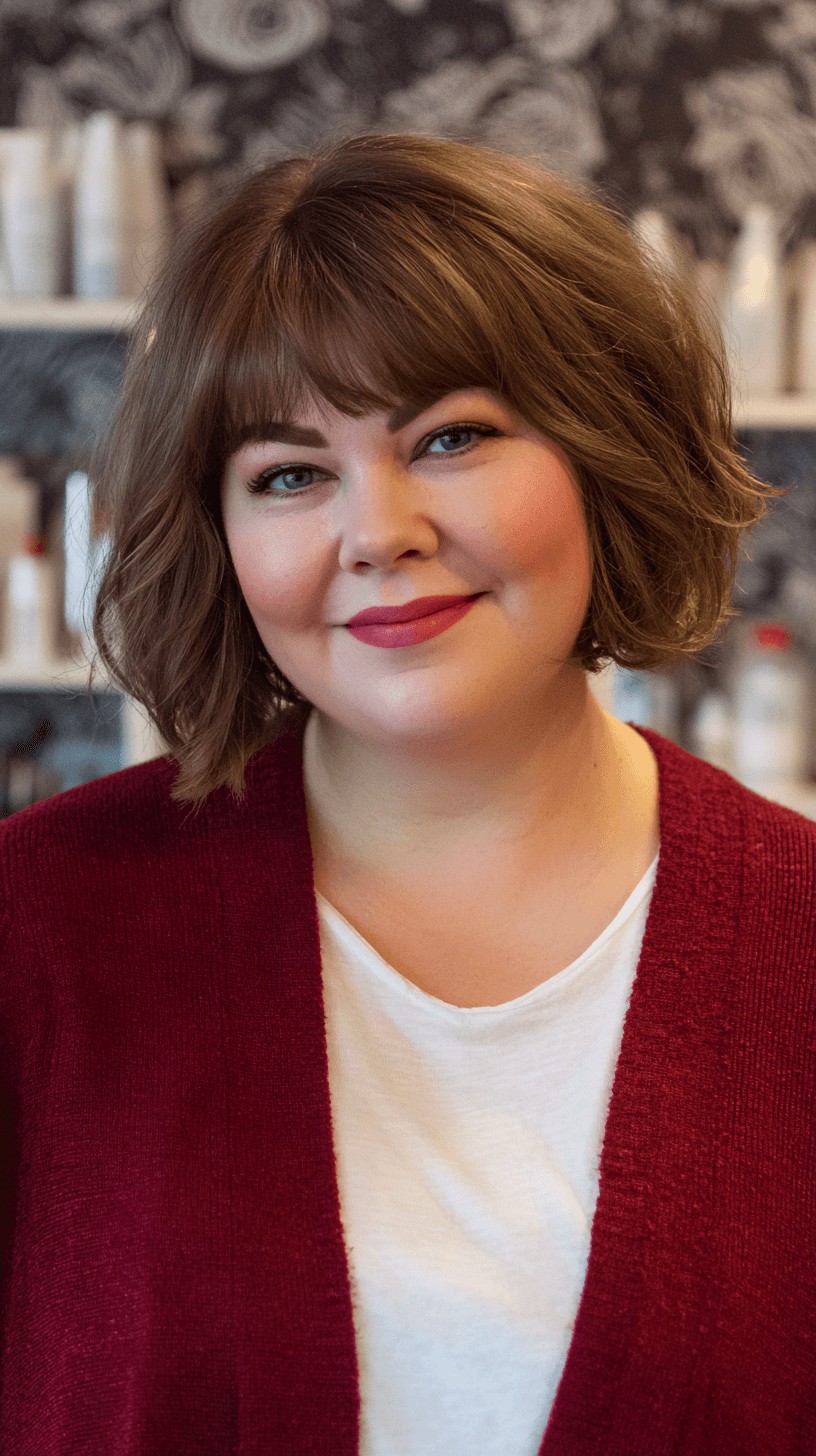 Softly Textured Bob with Wispy Bangs